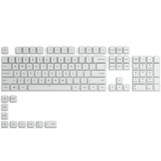 أغطية مفاتيح GPBT PREMIUM PBT الرائعة - باللون الأبيض القطبي