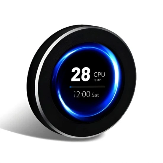 شاشة معلومات صحية لجهاز كمبيوتر ذكي صغير بقطر 2.1 بوصة من PORODO GAMING مع 3M - أسود