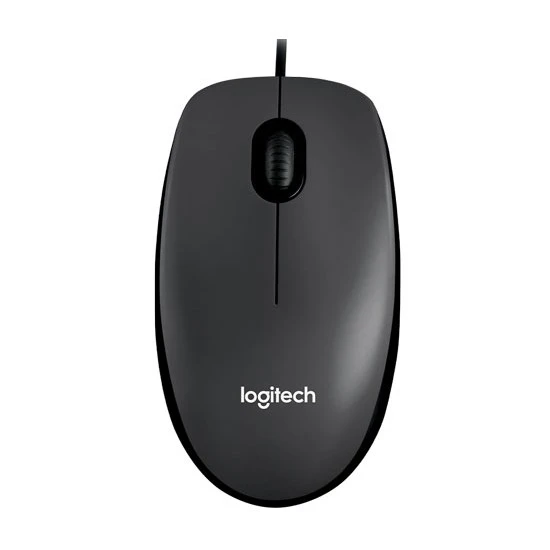 ماوس لوجيتك M100 سلكي بصري USB للاستخدام باليد اليمنى واليسرى بحجم كامل ومريح (أسود)
