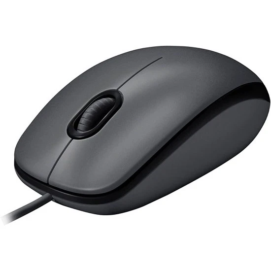ماوس لوجيتك M100 سلكي بصري USB للاستخدام باليد اليمنى واليسرى بحجم كامل ومريح (أسود)