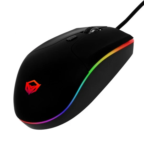 ماوس الألعاب MEETION GM21 بدقة 4800 نقطة في البوصة وإضاءة خلفية دائرية ملونة RGB واستشعار بصري عالي الدقة