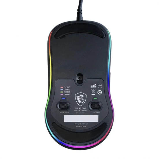 ماوس الألعاب السلكي MSI INTERCEPTOR DS102 5000 نقطة في البوصة 20 مليون نقرة RGB - أسود