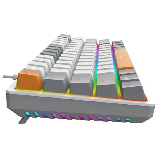 لوحة مفاتيح ميكانيكية للألعاب من REDRAGON AKALI K642 WGO-RGB مكونة من 61 مفتاحًا ومتينة بنسبة 60% مصنوعة من مادة ABS - مفتاح أحمر