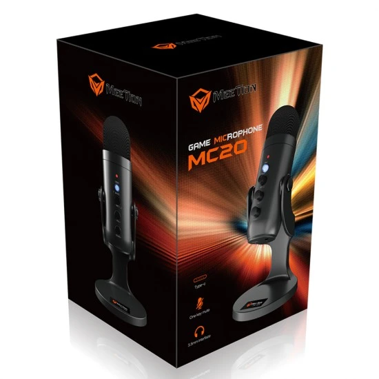 ميكروفون MEETION MC20 الاحترافي للألعاب والمؤتمرات ذو السلك الشبكي المعدني عالي الحساسية