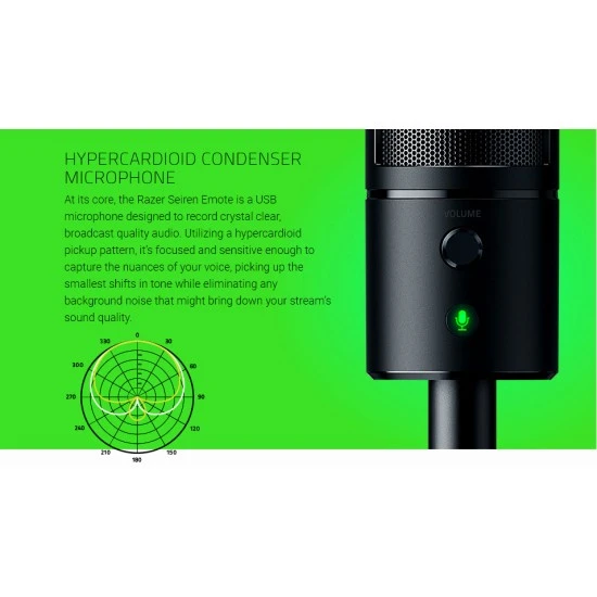 ميكروفون بث RAZER SEIREN EMOTE مع شاشة عرض الرموز التعبيرية