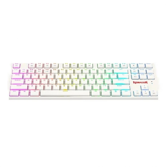 لوحة مفاتيح ميكانيكية REDRAGON K539 ANUBIS 80% لاسلكية RGB بمفاتيح TKL منخفضة الارتفاع باللون البني - أبيض