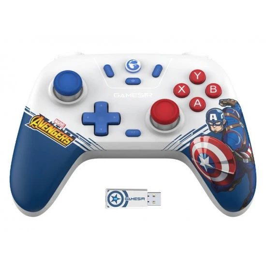 GAMESIR T4N LITE CA NOVA LITE HAAL EFFECT MULTI-PLATFORM وحدة التحكم في الألعاب اللاسلكية من MARVEL - إصدار CAPTAIN AMERICA