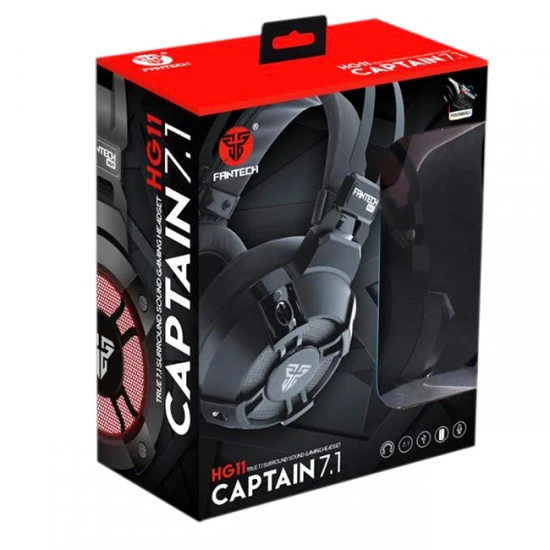 FANTECH HG11 CAPTAIN 7.1 VIRTUL SORROUND SOUND RGB WIRED USB GAMING HEADSET - BLACK
