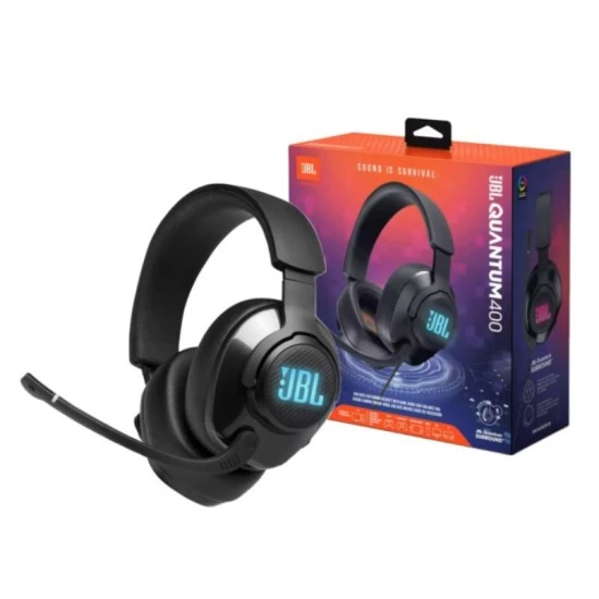 سماعة الألعاب JBL QUANTUM 400 USB فوق الأذن مع قرص الدردشة في اللعبة