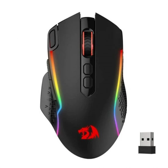 REDRAGON  TAIPAN PRO M810 10000 DPI WIRED WIRELESS GAMER MOUSE WITH RAPID FIRE KEY 8 MACRO BUTTONS 45-HOUR DURABLE POWER CAPACITY AND RGB BACKLIT