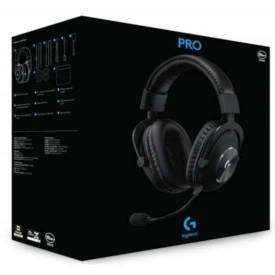 سماعة ألعاب سلكية LOGITECH G PRO X 7.1 - ميكروفون صوتي أزرق