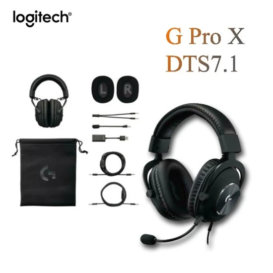 سماعة ألعاب سلكية LOGITECH G PRO X 7.1 - ميكروفون صوتي أزرق