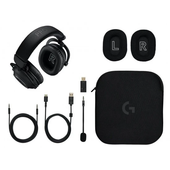 سماعة رأس لاسلكية للألعاب LOGITECH PRO X 2 LIGHTSPEED 50 MM GRAPHENE DRIVER 2.0 7.1 SURROUND عمر البطارية 50 ساعة - أسود