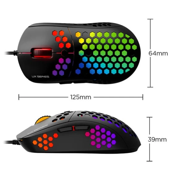 ماوس الألعاب FANTECH UX2 HIVE RGB (12000 نقطة في البوصة) 50 مليون نقرة ستة أزرار ماكرو قابلة للبرمجة