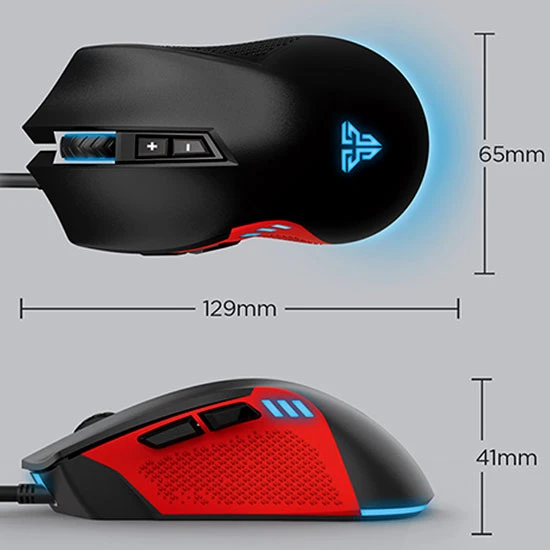 ماوس الألعاب FANTECH X15 PHANTOM RGB (2400 نقطة في البوصة) - معدل استطلاع 125 هرتز، HUANO 3 ملايين نقرة، 16.8 مليون خيار لون RGB مدى الحياة