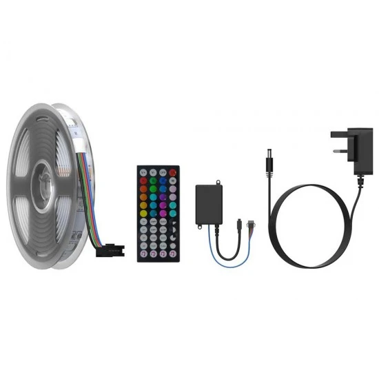 PORODO BLUE SOUND REACTIVE RGB STRIP LIGHT WITH 44 KEY REMOTE - 5 METERS