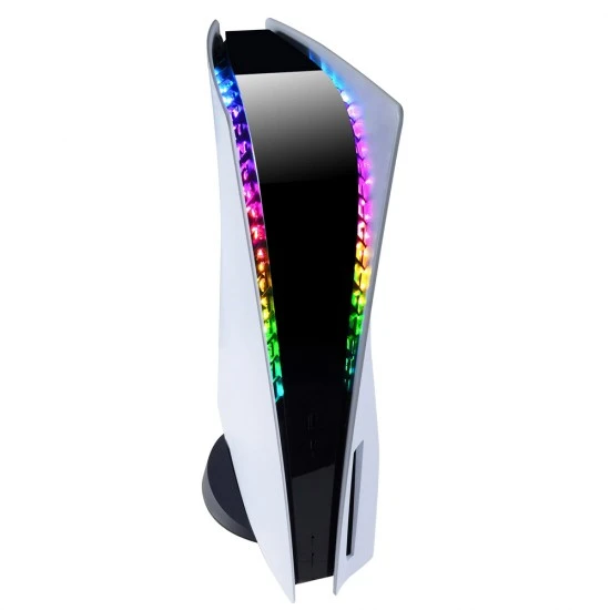 شريط إضاءة LED RGB PS5 مزود بـ 8 ألوان دائرية لمزامنة الموسيقى، يمكنك صنعه بنفسك مع ملحقات تزيين جهاز التحكم عن بعد لوحدة تحكم بلاي ستيشن 5