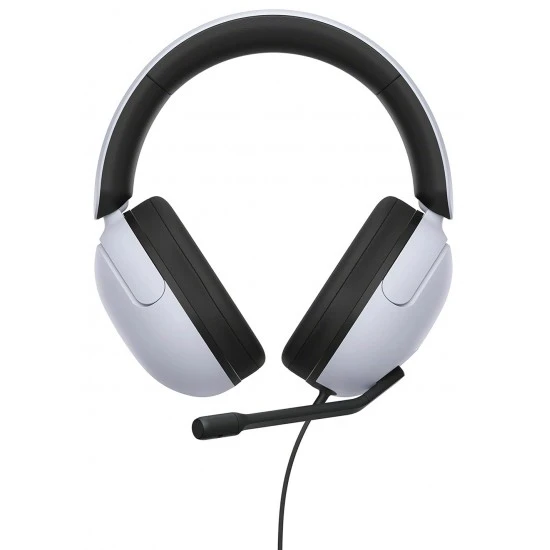 سماعة رأس سلكية للألعاب من سوني INZONE H3 360 SPATIAL SOUND سهلة التشغيل مع ميكروفون بوم - أبيض