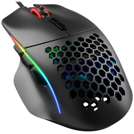 ماوس ألعاب سلكي خفيف الوزن مزود بـ 9 أزرار قابلة للبرمجة من GLORIOUS MODEL I RGB - أسود غير لامع