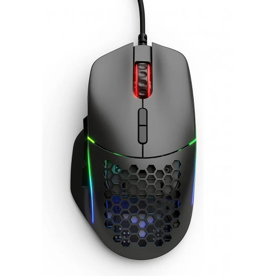 ماوس ألعاب سلكي خفيف الوزن مزود بـ 9 أزرار قابلة للبرمجة من GLORIOUS MODEL I RGB - أسود غير لامع