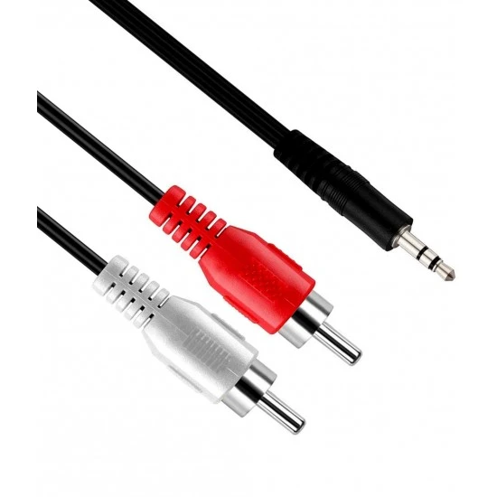 كابل 3.5 مم ذكر AUX إلى 2RCA ذكر - 1.5 متر