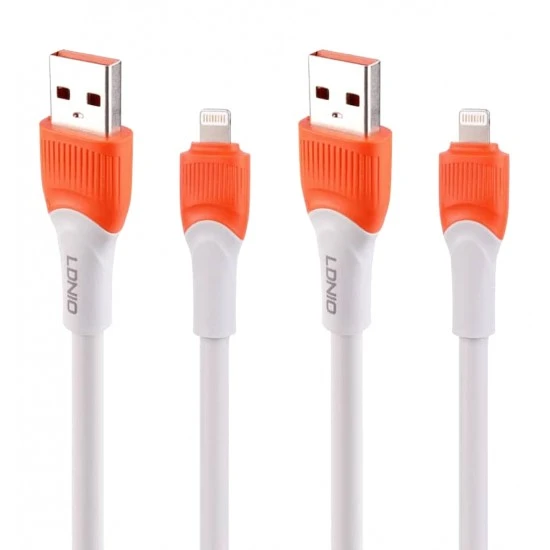 كابل شحن سريع LDNIO LS602 30 وات بطول 2 متر - كابل لايتنينج للايفون