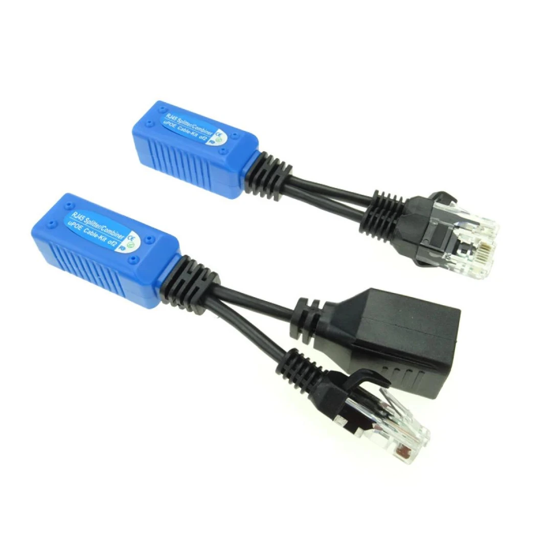 مجموعة كابلات UPoe من 2 موزع/مجمع RJ45
