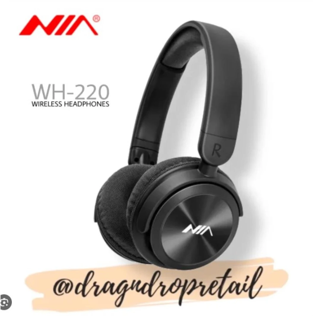سماعات رأس لاسلكية بتقنية البلوتوث NIA WH220 على الأذن