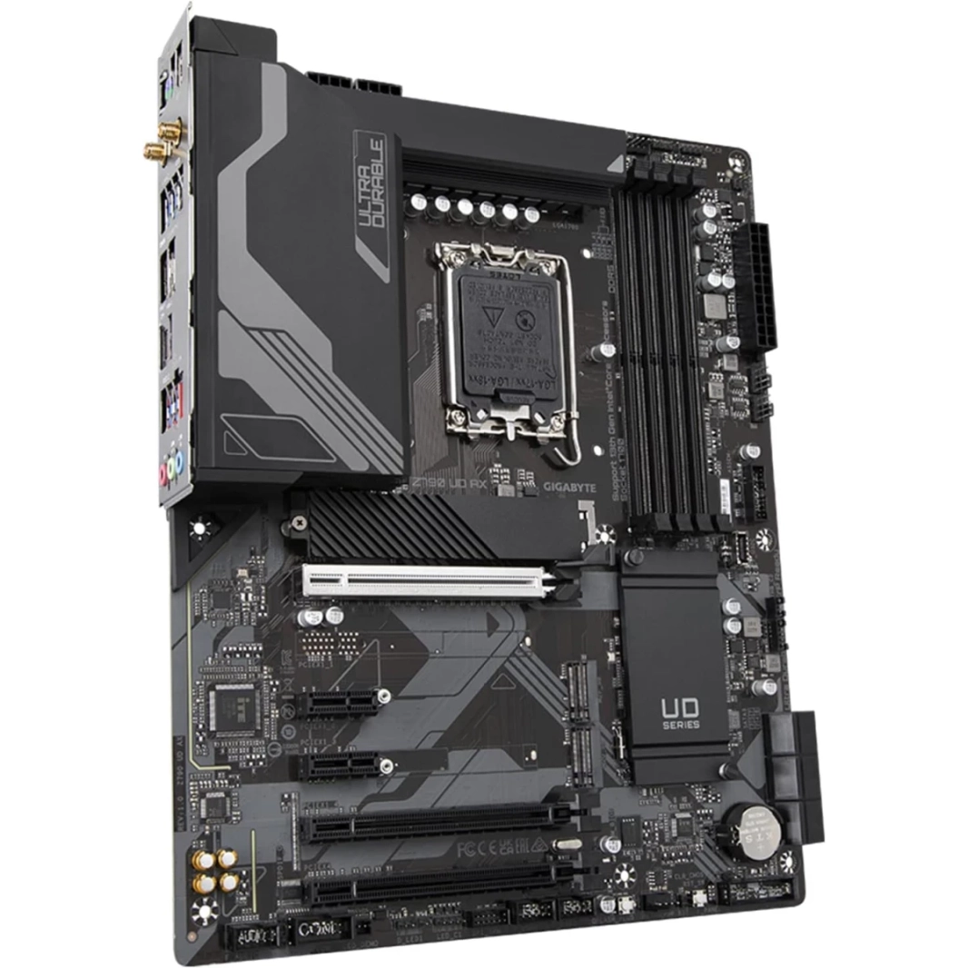 GIGABYTE Z790 UD AX (LGA 1700/ Intel/ Z790/ ATX/DDR5/ Triple M.2/ PCIe 5.0/ USB 3.2 Gen2X2 Type-C/ Intel Wi-Fi 6E/ 2.5GbE LAN/ PCIe EZ-Latch/ Multi-Key/ اللوحة الأم)