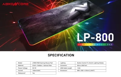 لوحة ماوس ABKONCORE LP800 للألعاب RGB