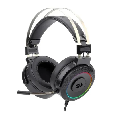 سماعة رأس REDRAGON Lamia H320-1 للألعاب بإضاءة خلفية RGB وسلكية 7.1 مع حامل