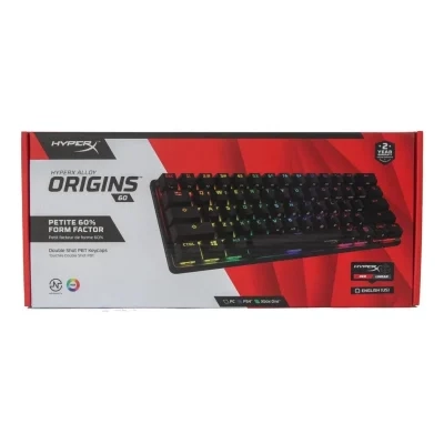 لوحة مفاتيح الألعاب الميكانيكية HyperX Alloy Origins 60 فائقة الصغر بعامل شكل 60% وأغطية مفاتيح Double Shot PBT