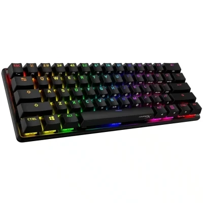 لوحة مفاتيح الألعاب الميكانيكية HyperX Alloy Origins 60 فائقة الصغر بعامل شكل 60% وأغطية مفاتيح Double Shot PBT