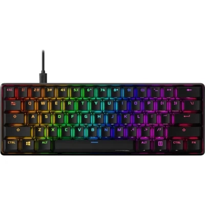 لوحة مفاتيح الألعاب الميكانيكية HyperX Alloy Origins 60 فائقة الصغر بعامل شكل 60% وأغطية مفاتيح Double Shot PBT