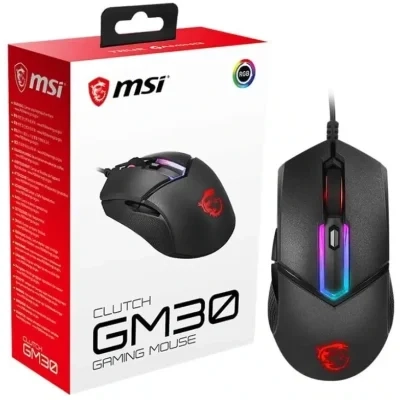 MSI Clutch GM30 Gaming Mouse, 6200 DPI, RGB Mystic Light Compatible
