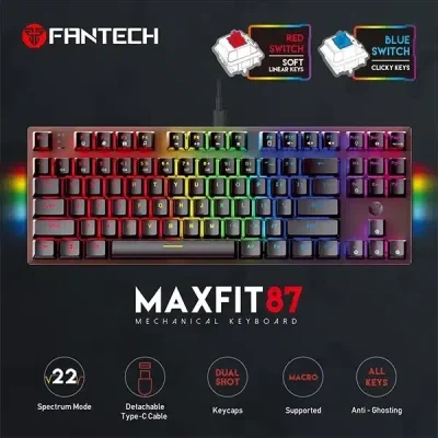 FANTECH MAXFIT87 MK856 RGB MECHANICAL KEYBOARD (Blue Switch)