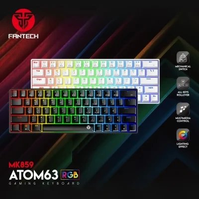 لوحة مفاتيح ميكانيكية FANTECH ATOM63 MK859 RGB باللغة العربية/الإنجليزية