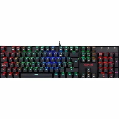 لوحة مفاتيح الألعاب الميكانيكية Redragon MITRA K551-1 بإضاءة خلفية RGB ولوحة مفاتيح سلكية - مفاتيح زرقاء
