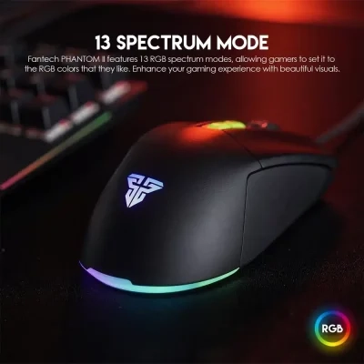 Fantech Phantom II VX6 Neon Macro Gaming Mouse BLACK