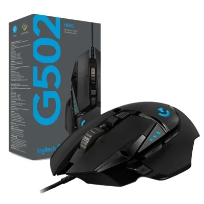 ماوس الألعاب Logitech G502 HERO عالي الأداء بدقة 16 ألف نقطة في البوصة