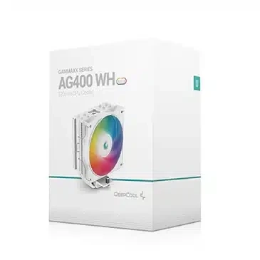 مبرد وحدة المعالجة المركزية AG400 WH ARGB أحادي البرج، ومروحة ARGB ثابتة مقاس 120 مم، وأنابيب حرارية نحاسية تعمل باللمس المباشر، ودعم Intel/AMD