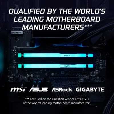 KINGSTON FURY BEAST RGB 16GB 5200MT/S DDR5 DESKTOP MEMORY SINGLE MODULE