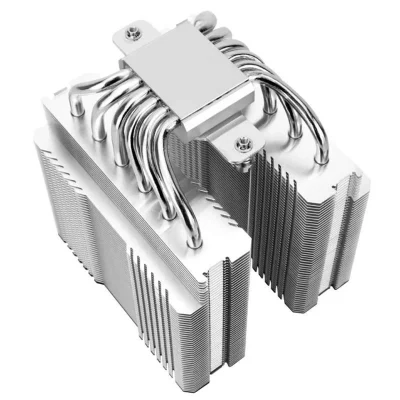 مبرد هواء وحدة المعالجة المركزية Peerless Assassin 120 SE WHITE ARGB من Thermalright، برج مزدوج مع 6 أنابيب حرارية مقاس 6 مم ومروحة مزدوجة عالية الأداء، LGA1700