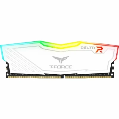 ذاكرة سطح المكتب TEAMGROUP T-Force Delta Single 8GB 3200MHz CL16 DDR4 RGB - بيضاء