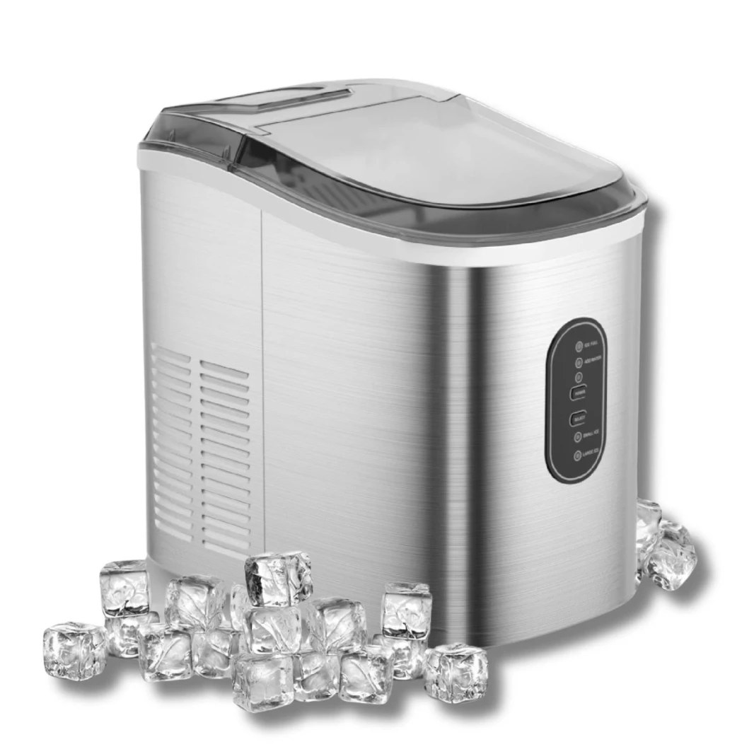 Home Electric Ice Maker Silver 105 W Rapid Ice Making Water Shortage Reminder Full Ice R