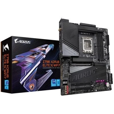 لوحة أم GIGABYTE Z790 AORUS ELITE AX ICE Wi-Fi 6E ATX للألعاب - مُحسَّنة لمعالجات Intel من الجيل الرابع عشر والثالث عشر والثاني عشر، وذاكرة DDR5، وPCIe 5.0، والاتصال المُحسَّن (نسخة)