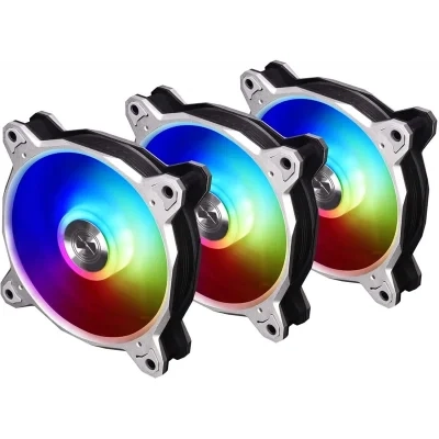 مروحة LIAN LI Bora Digital Series RGB 120mm ARGB LED PWM، مجموعة من 3 مراوح - إطار (فضي، أسود، رمادي فضائي)