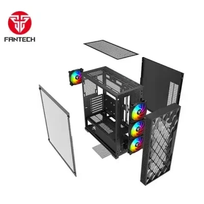 مروحة FANTECH RHOMBUS XL CG84 MID TOWER CASE ARGB – سوداء
