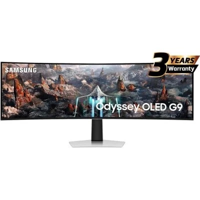 شاشة ألعاب منحنية Samsung Odyssey OLED G9 (CG93) مقاس 49 بوصة بتقنية DQHD مع معالج Neo Quantum Pro (QD OLED)، 240 هرتز، 0.03 مللي ثانية (GTG)، HDR10+، 10 بت، 1 مليار لون، FreeSync Premium Pro، مع Core