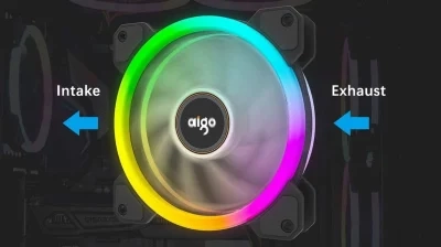 مجموعة Aigo DR12 5IN1 120 مم مروحة حلقية RGB مزدوجة LED قابلة للتعديل ذات لون هادئ وتدفق هواء عالي ومروحة تبريد وحدة المعالجة المركزية وهيكل الكمبيوتر